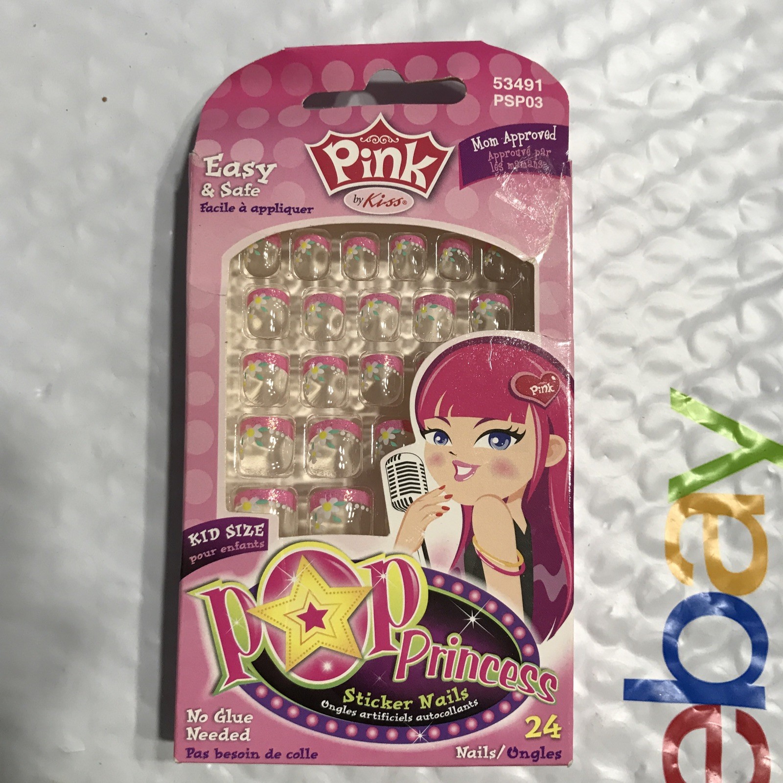 PINK by KISS Pop Princess 24 Sticker Nails 53491 PSP03 uns NIB