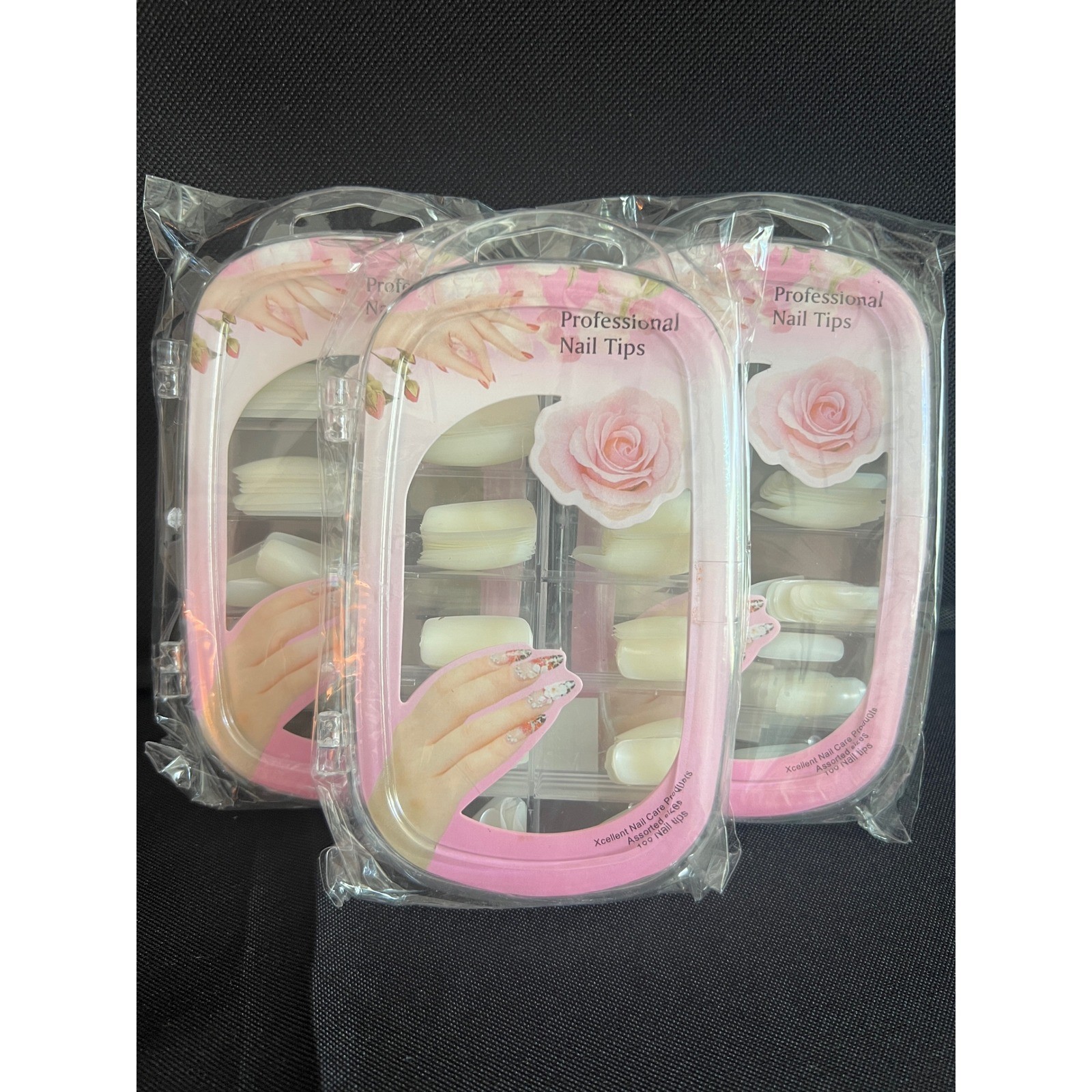 Xcellent Nail Care Professional Nail Tips 300ct 3 Packs 0026 Natural Assorted