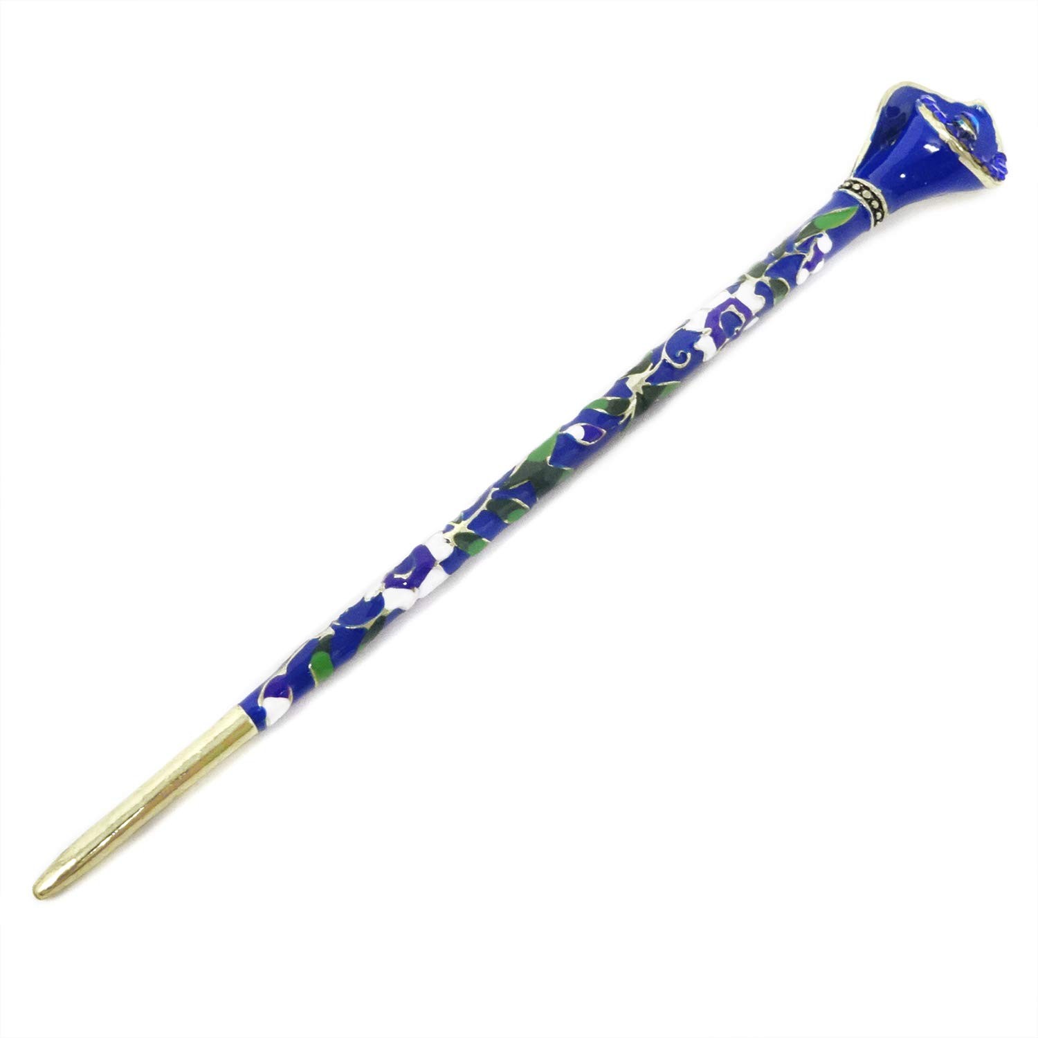 Honbay Cloisonn Vintage Hair Stick With Calla 1 Count (Pack of 1), Blue