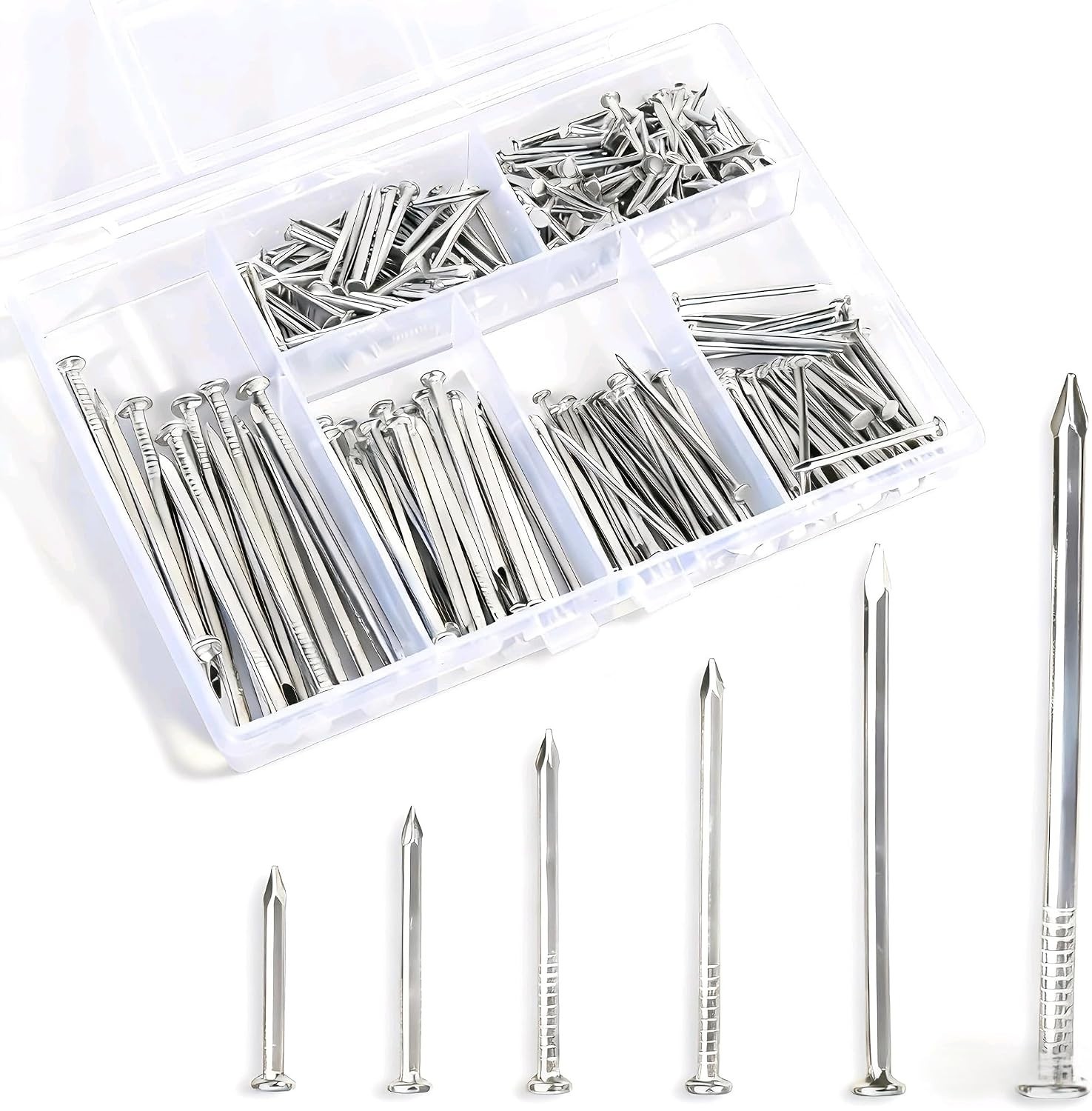 280 Pcs Corrosion-Resistant Nail Kit – Versatile 6 Size Selection Included