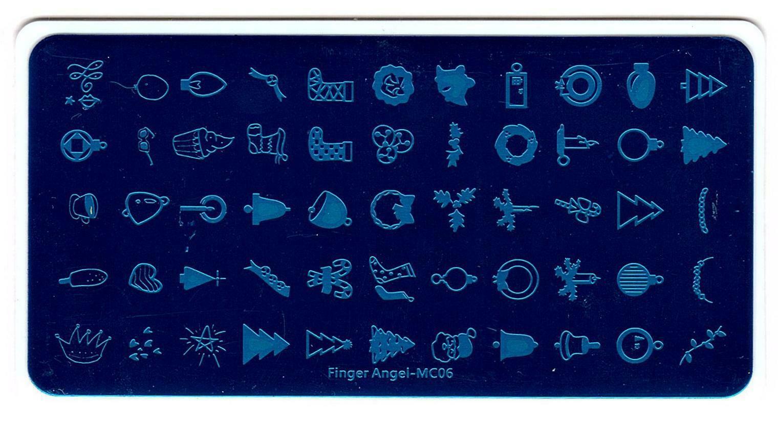 Christmas Design Stainless Nail Art Manicure DIY Image Template Stencil Kit MC
