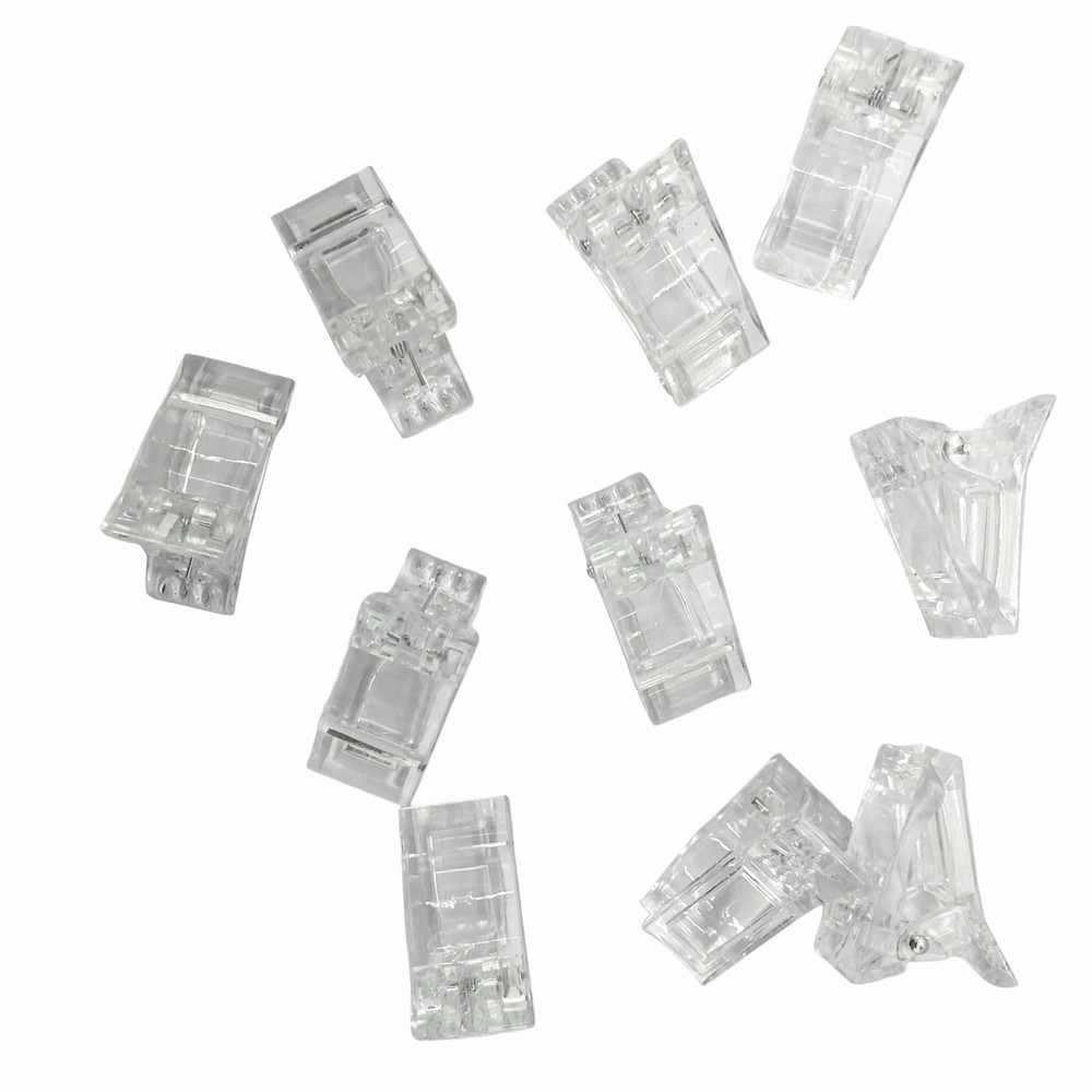 10 PCS/Set Nail Tips Fixing Clip Crystal Transparent Nail Construction Fixation