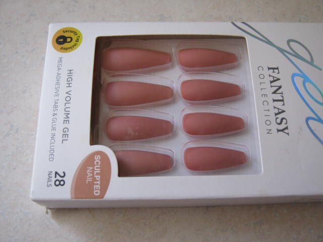 1 Kiss Gel Fantasy FS01 85668 LONG Solid Dark Pink Matte 28 Sculpted Nails