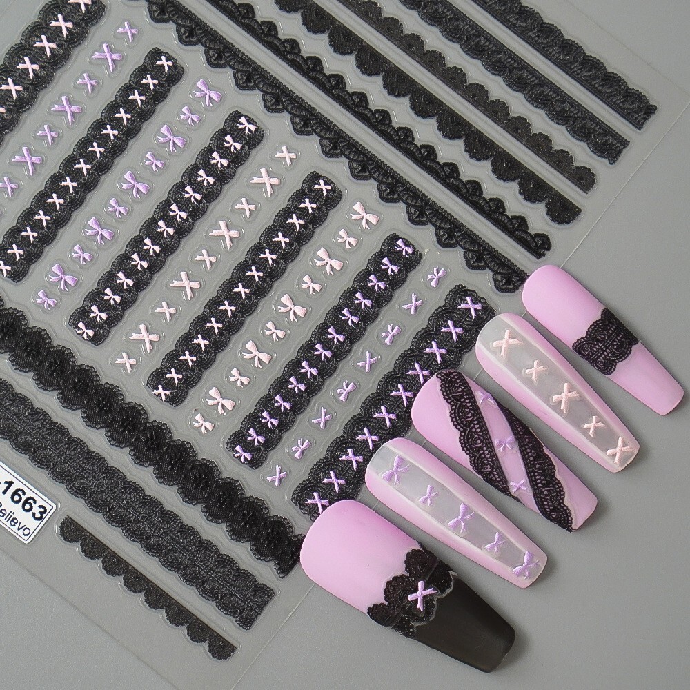 Nail Art Stickers 3D Vintage Lace UK post