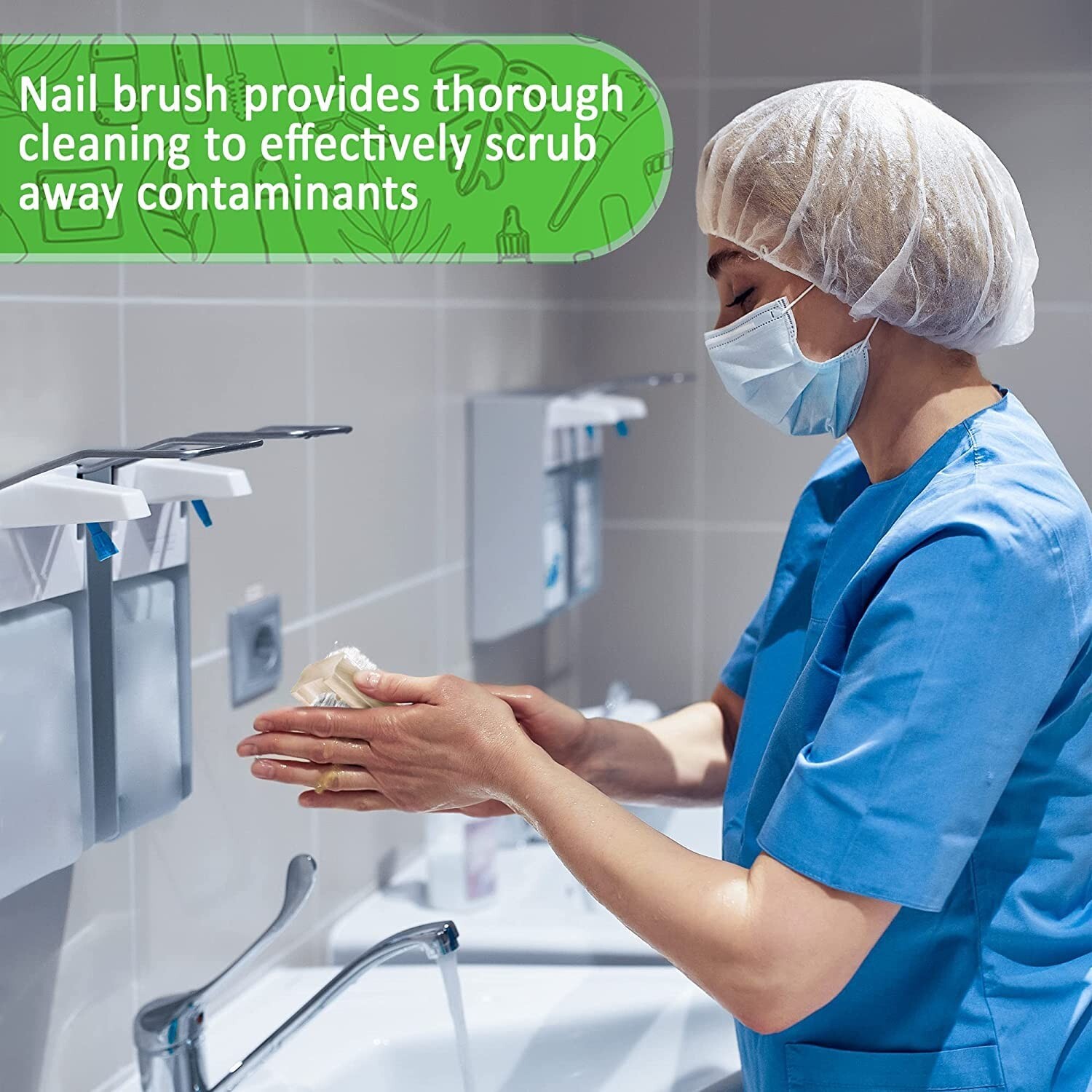 Durable Wooden Fingernail Brush with Variable Length Bristles – 2 Pack