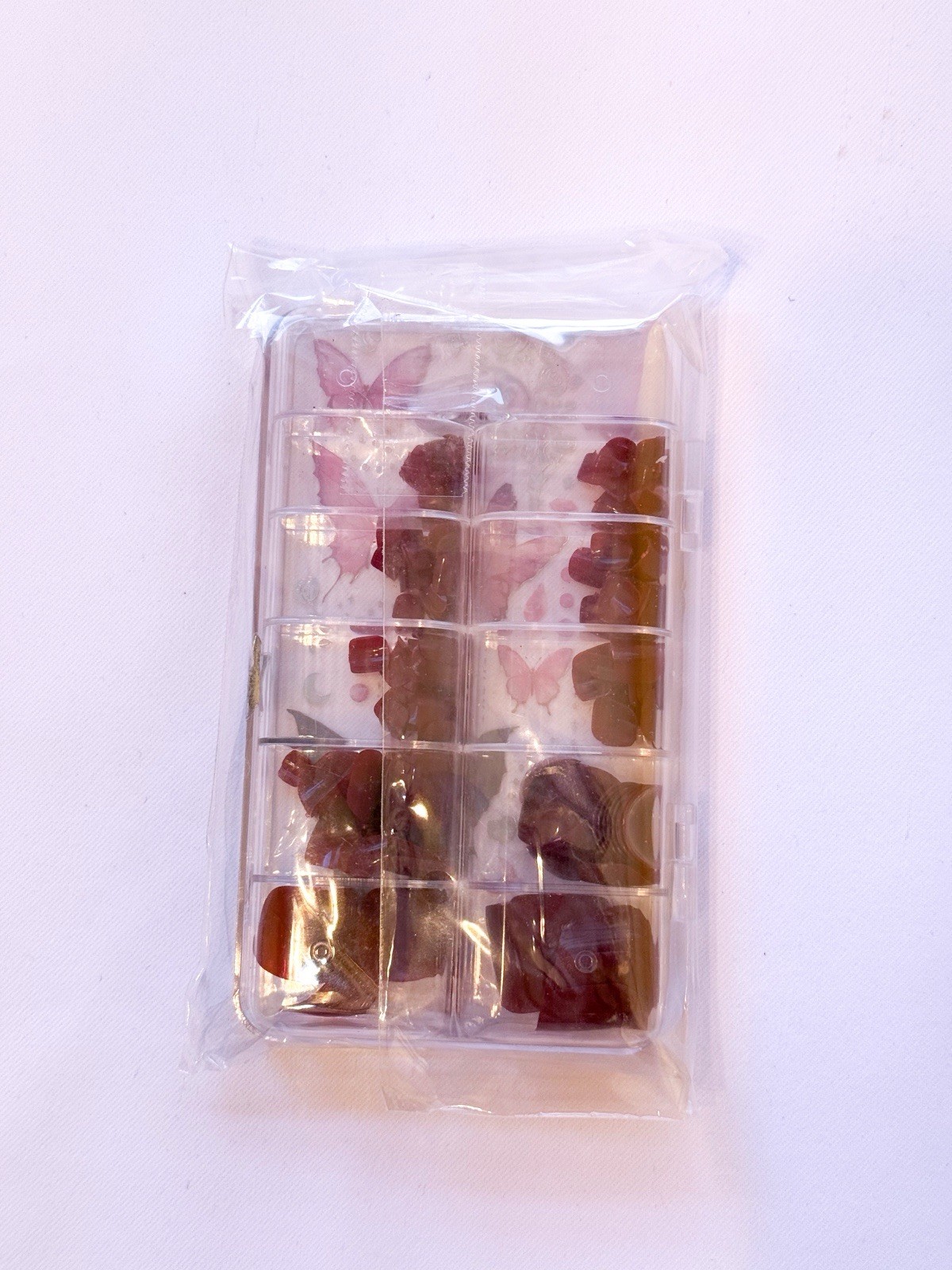 ❤️ Toenails Gorgeous Burgundy Butterfly Collection Press On