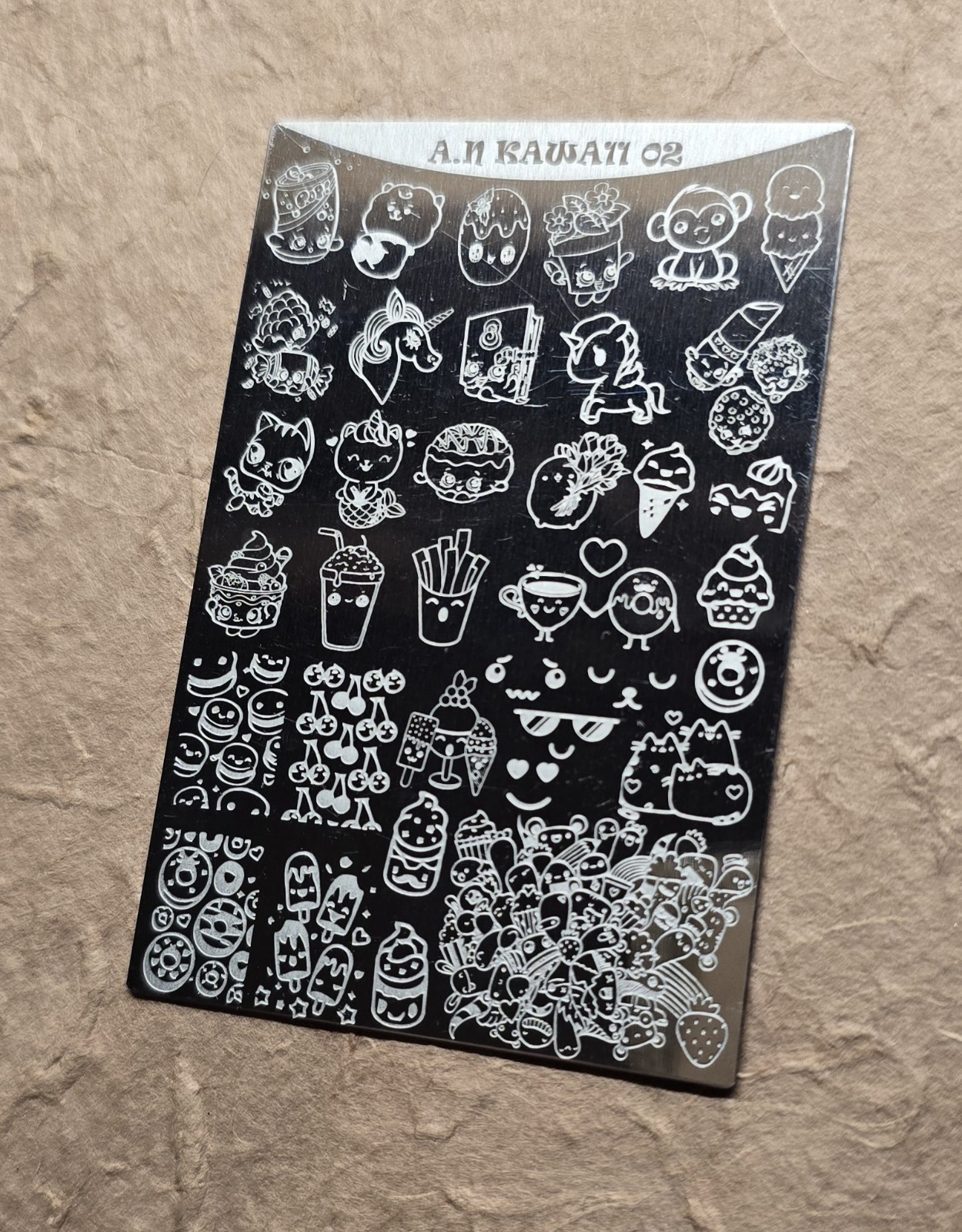 Mundo De Unas MDU Kawaii 02 Nail Stamp Plate Cartoon Emoji Clipart Food Animals