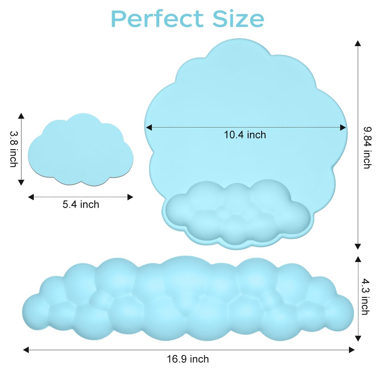 JIKIOU Cloud Mouse Pad Wrist Support, Upgrade Enlarge Leather Mouse Pads Keyb…