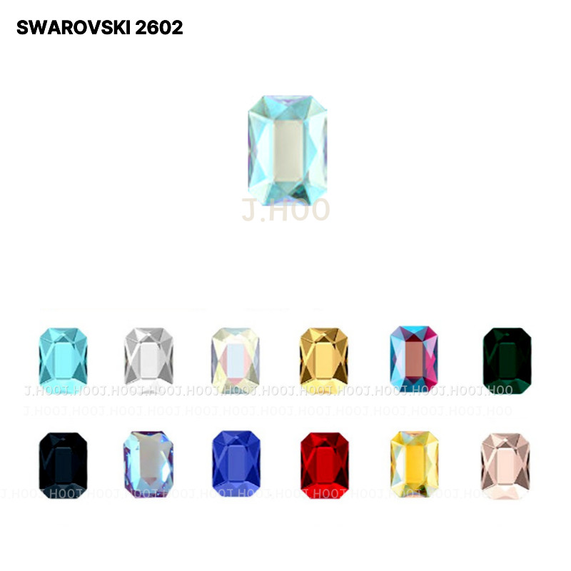 Swarovski 2602 Emerald Cut Flat Back 14*10mm(2pcs)