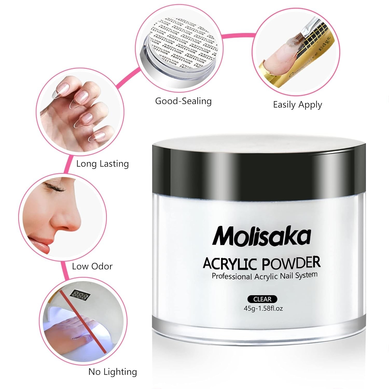 Long-Lasting Clear Acrylic Powder – Effortless Application for Stunning Nails