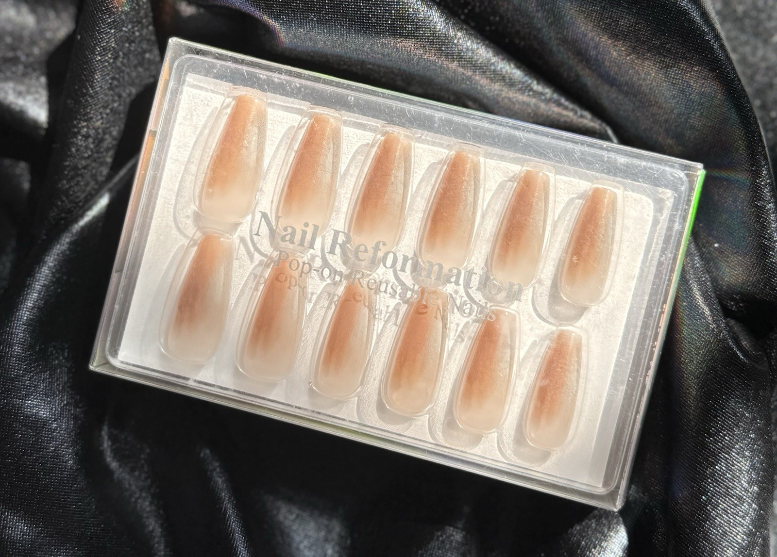 Nail Reformation Press On Nails, Long Brown Ombré Coffin~Includes Free Gifts❣️
