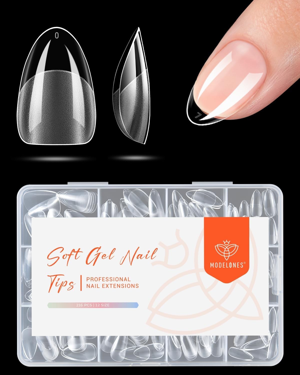 Extra Short Almond Pre Shaped Gel Nail Tips Faux Nails Nail Extensions B7-XS