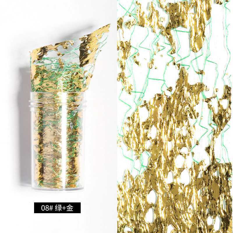 3D Mesh Nail Sticker Tape Adhesive 1PC Silk Gold Silver Net Line Foil Nail Art