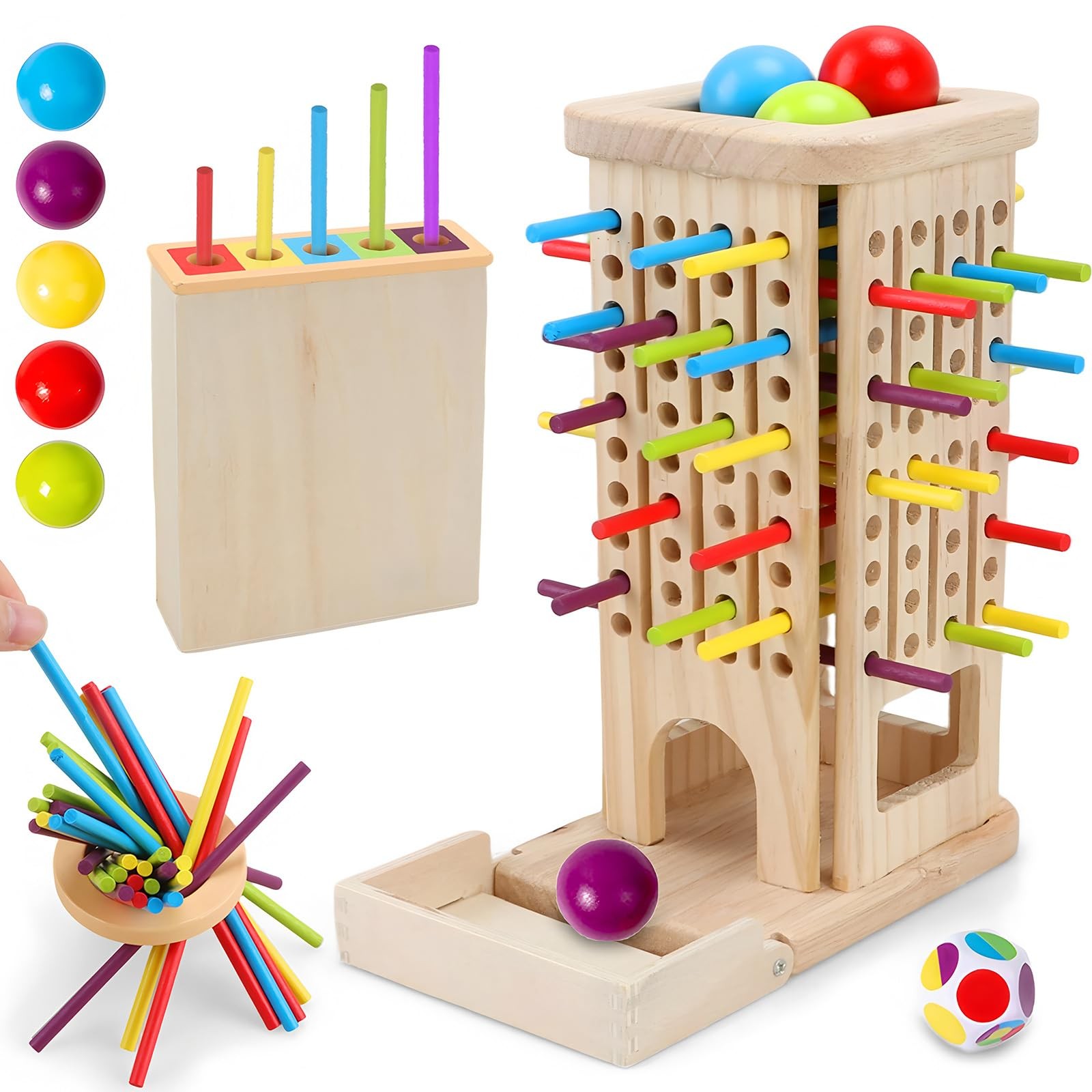 Britik Montessori Wooden Board Games for Kids 3-8 Years: Medium, Multicolored