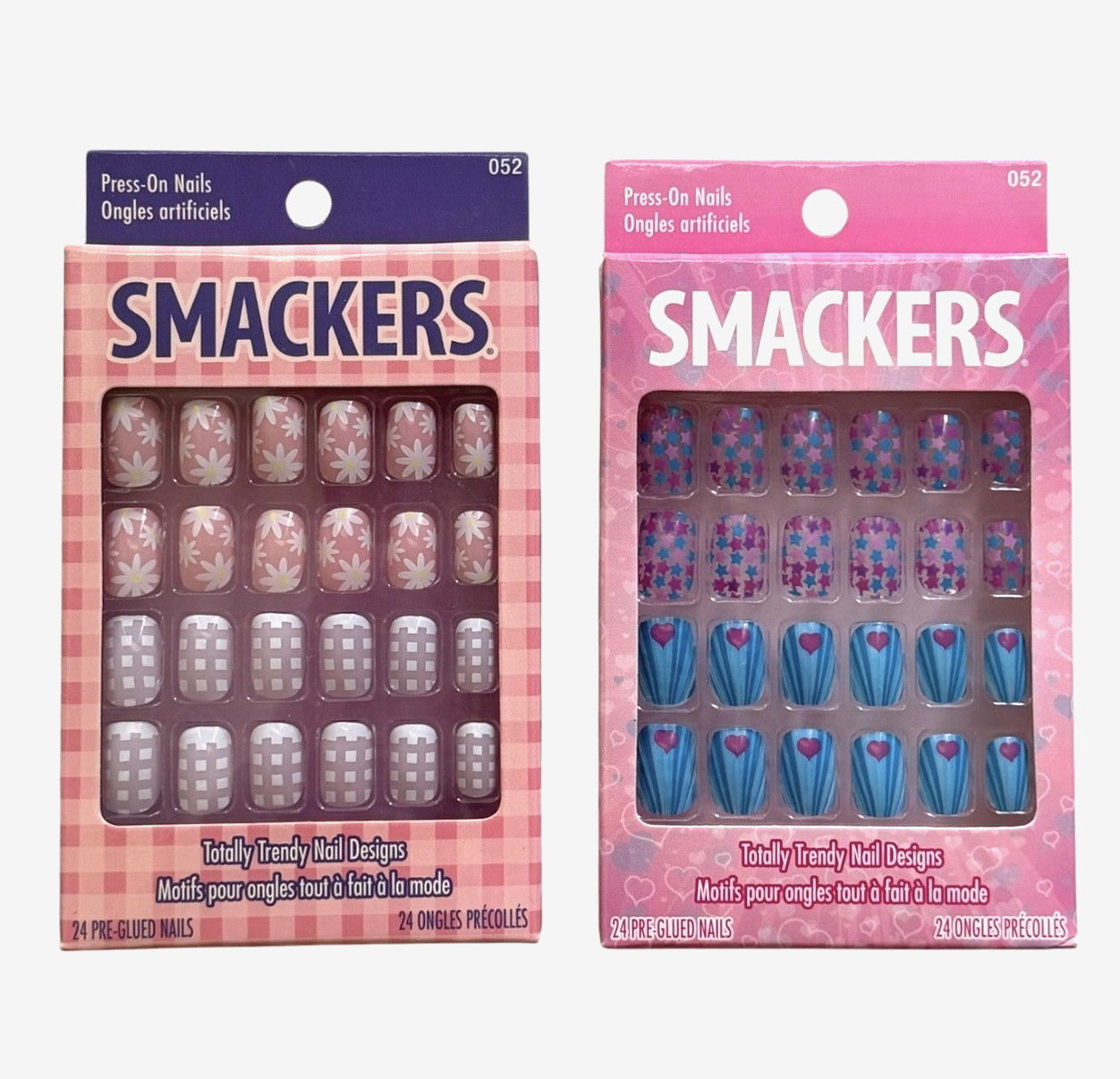 Lot Of 2 Packs Of Smackers Press-On Nails, 24 Pre Glued Artificial Nails Each