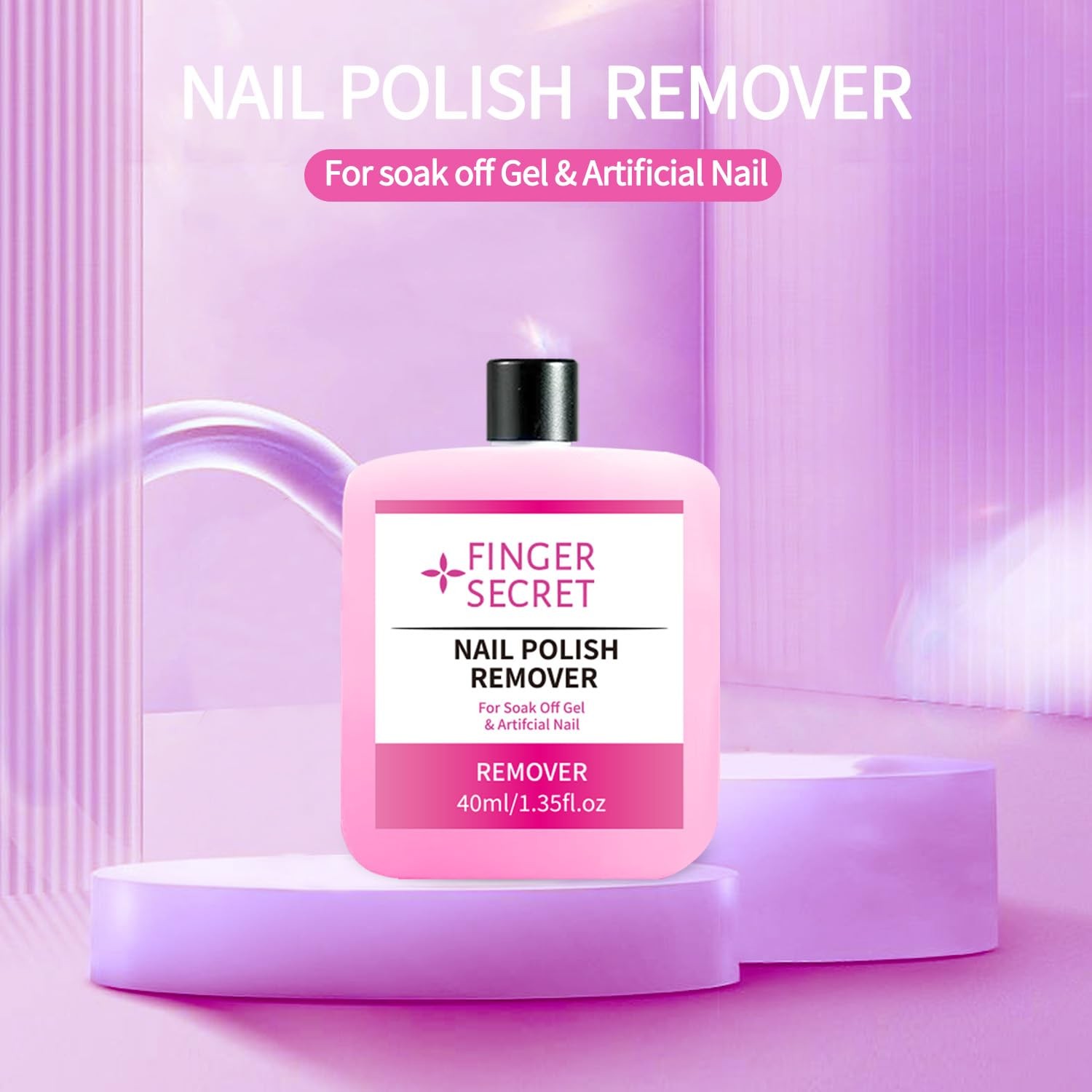 Finger Secret Acetone Nail Gel Polish Remover 40ml 1.3 Fl Oz (Pack of 1)