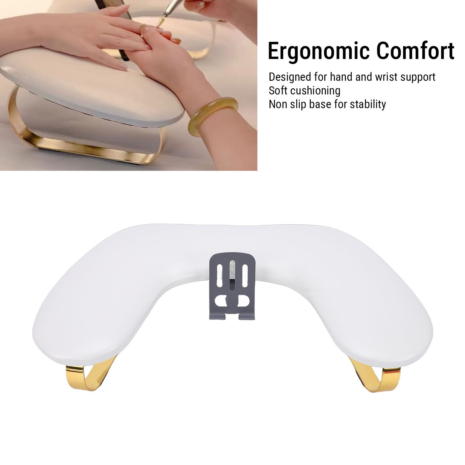 Nail Arm Rest For Nail Tech PU Leather U Shaped Manicure Hand Rest With