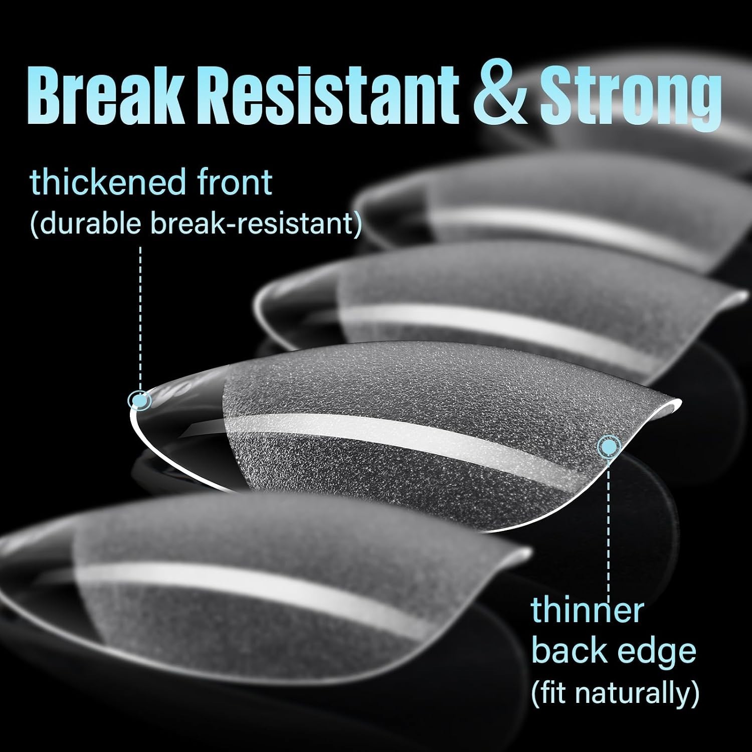 Short Almond Nail Tips Pre-Shaped Acrylic Nail Clear Press on Nails | 240pcs …