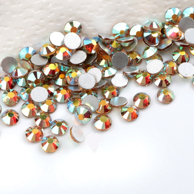 1440pcs Glitter Sunrise AB Nail Art Rhinestones Crystal Gems 3D Nails Decoration