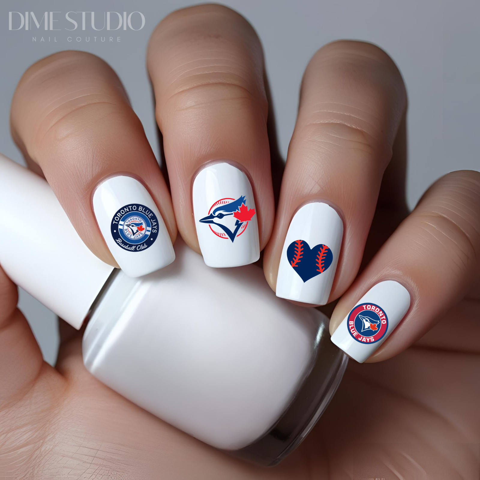 Toronto Blue Jays Baseball Nail Decals Water Transfer Clear Overlay