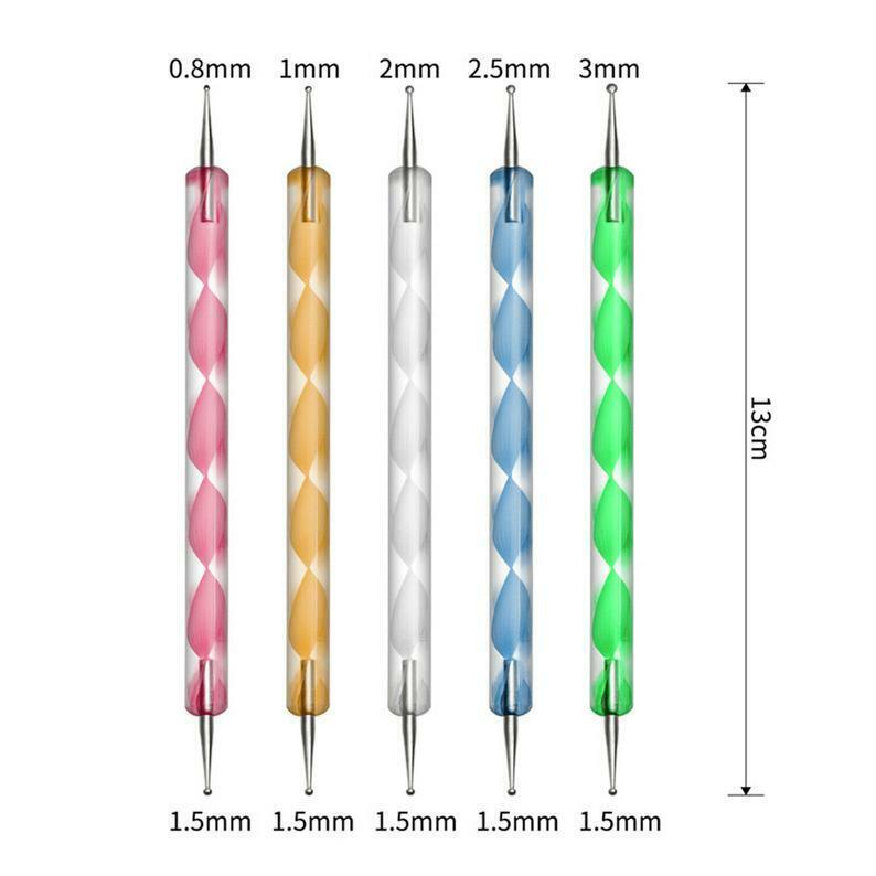 20PCS/Set Nail Art Design Dotting Painting Draw Polish Brush Pen Tools US Ship