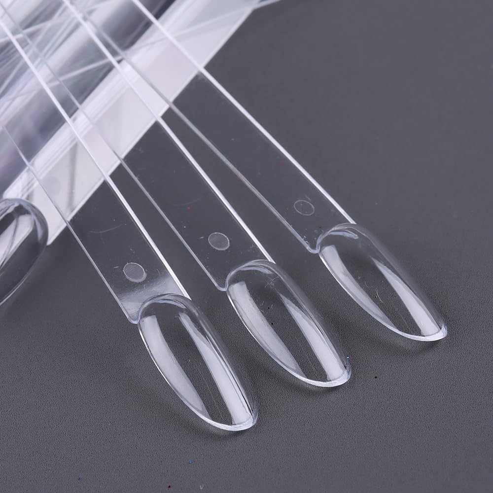 Clear Oval Shaped Gel Polish Acrylic Nail Swatch Sticks for Nail Art Nail Polish