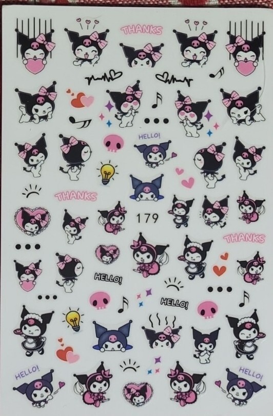My Melody Hello Kitty Kuromi Nail Art Stickers