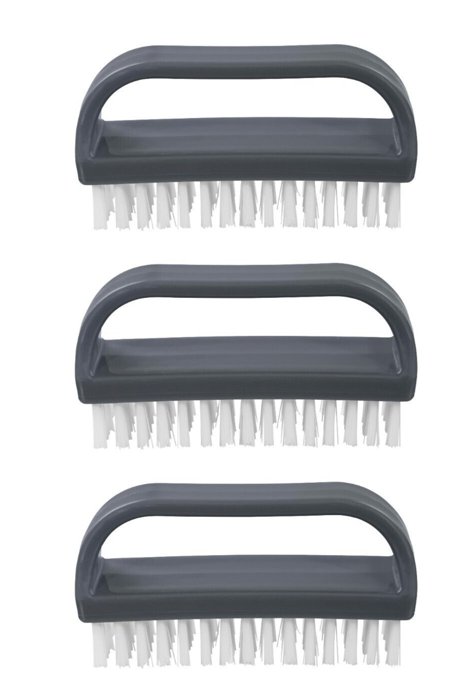 Superio Nail Brush Cleaner with Handle 3 Pack Durable Scrub Brush to Clean