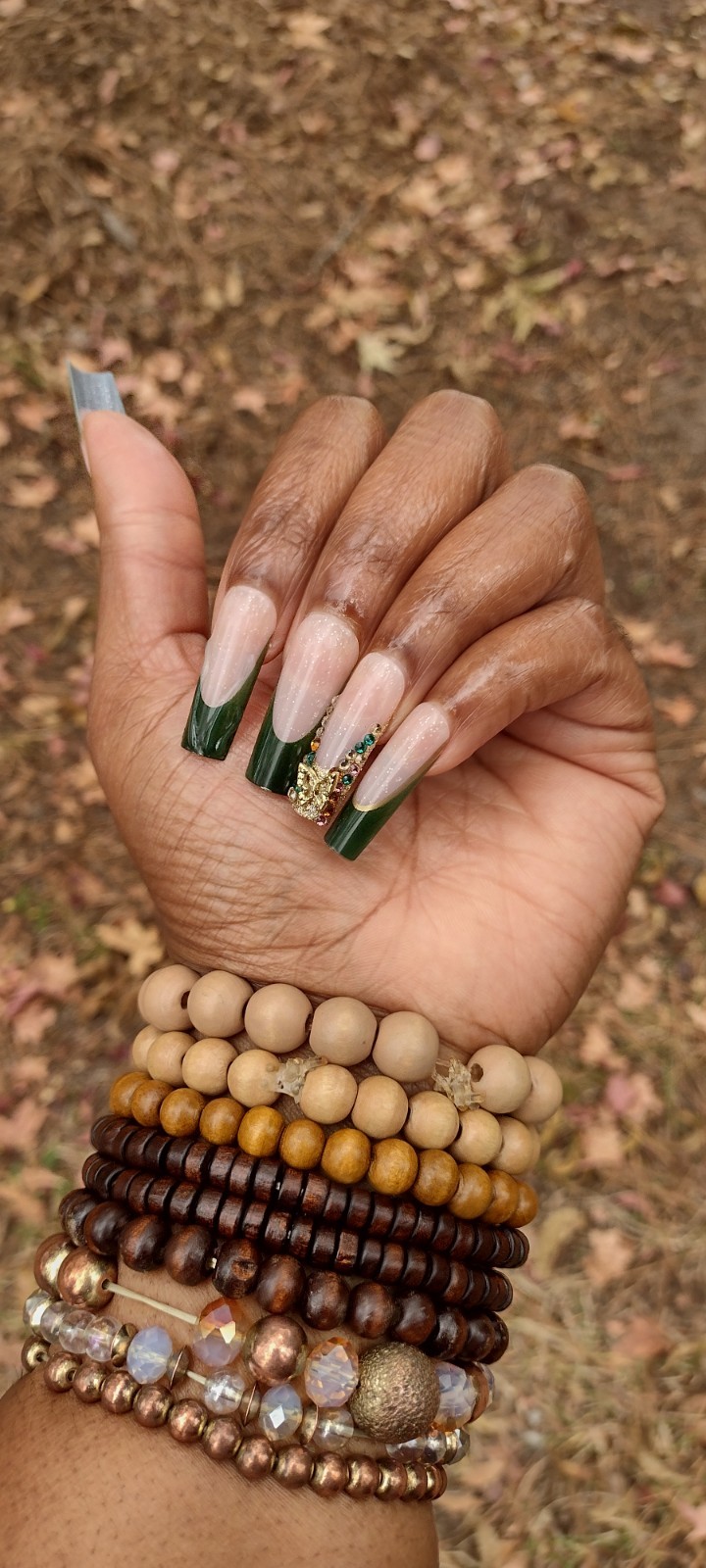 Green Butterfly Goddess PressOn Nail Set Nail Glue Included