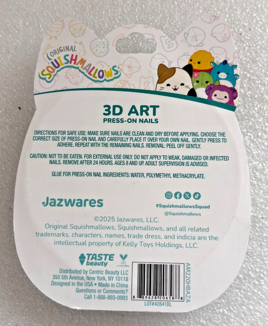 SQUISHMALLOWS ~ 24 Press On Nails ~ 3-D Art ~ Children’s ~ New