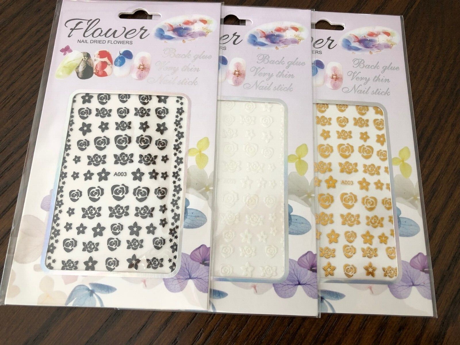 Black White Gold Rose Daisy Flower Drawing Line Flame Stickers 3D DIY NH19