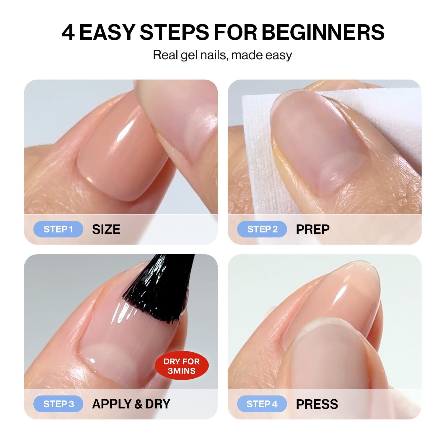 ohora Gel Press On Nails | Pink, Chrome Dot, Medium Oval | Glazed Dot | Salon…