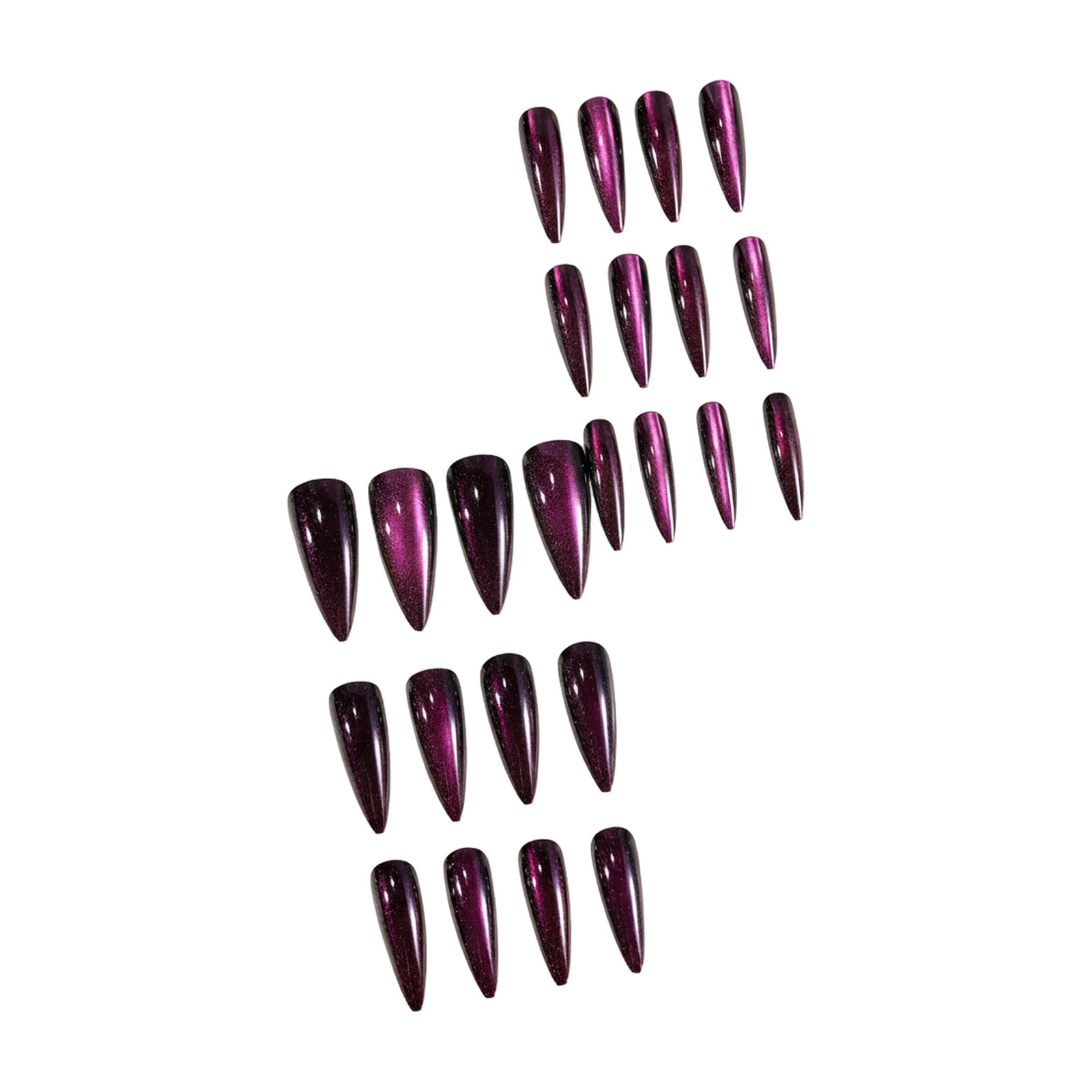 Long Pointed Cat Eye False Nails Shimmer Charm For Daily Party Wear