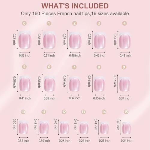 Cat Eye Press On Nails,160Pcs Pink Glitter Short Almond French Pink Eye Cat