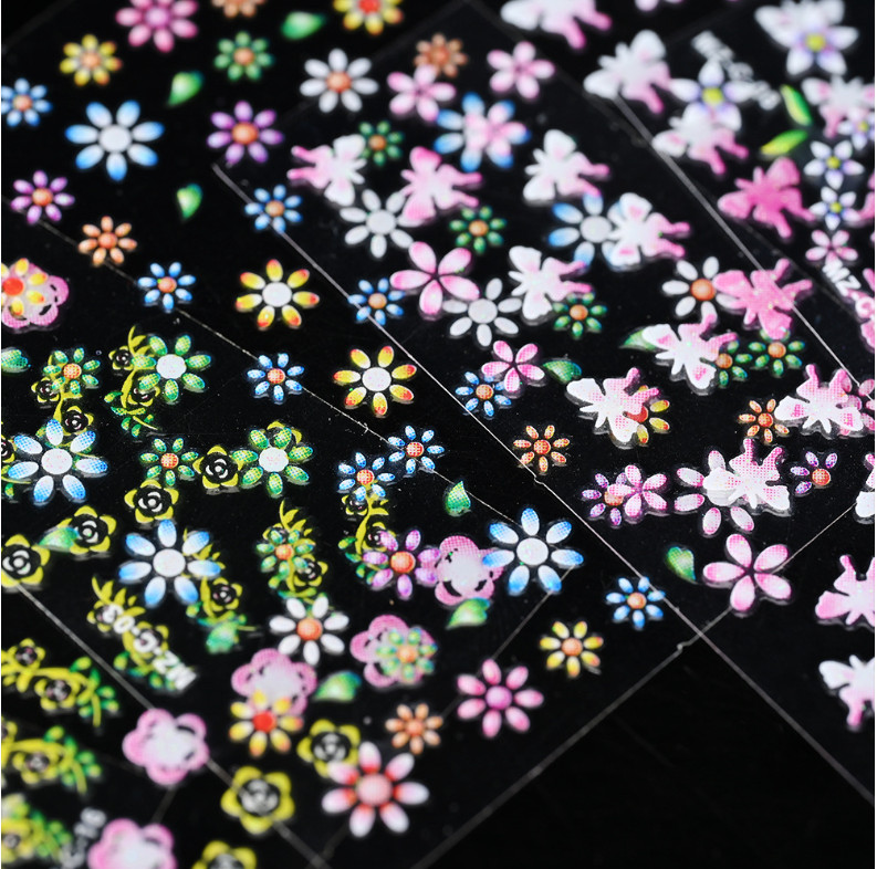 10 Sheets Nail Art Sticker Decal Daisy Flower Lace Butterfly Slider Manicure NH9