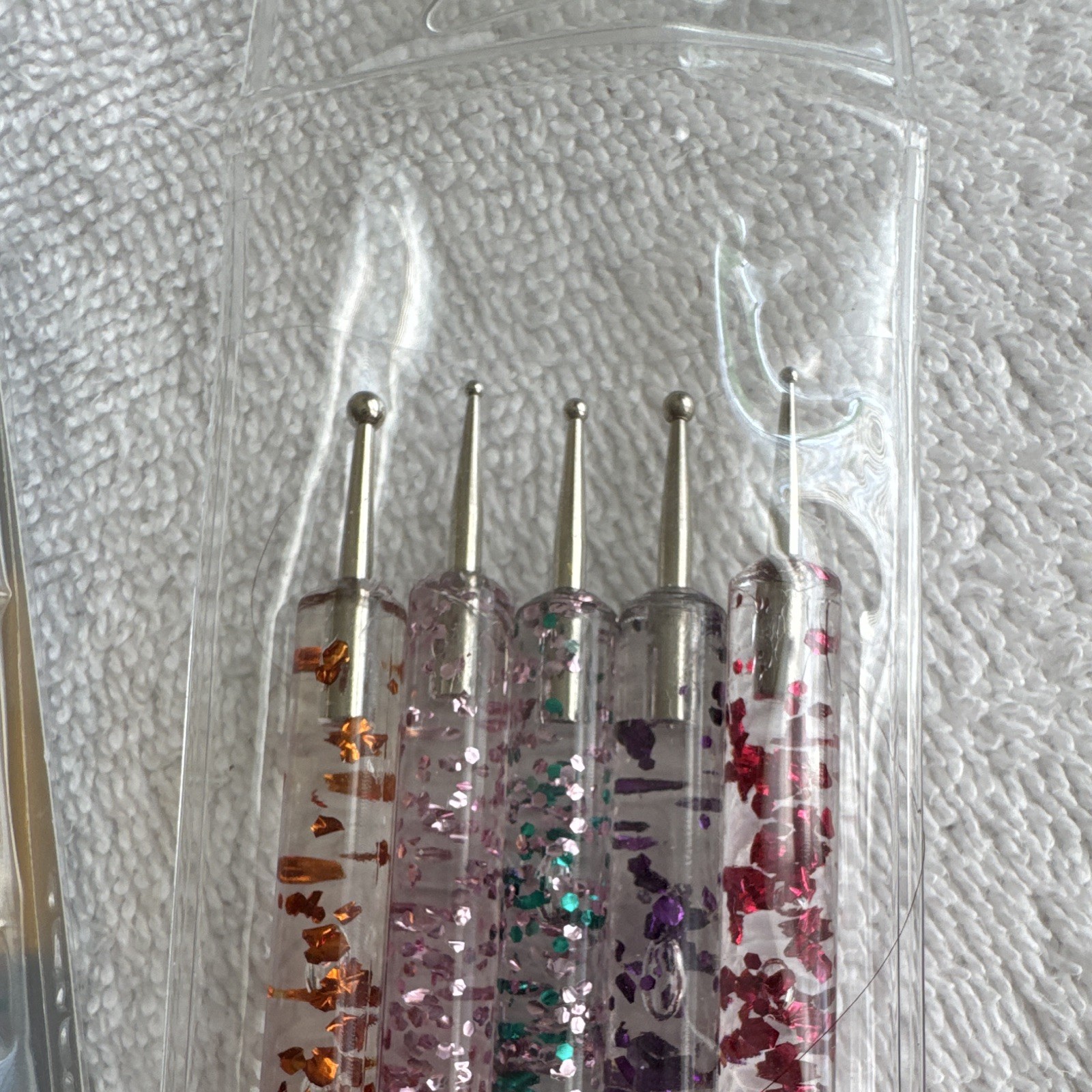 BEAUTY Artists Nail Art Brush Set, Multicolor Glitter Handle Brushes