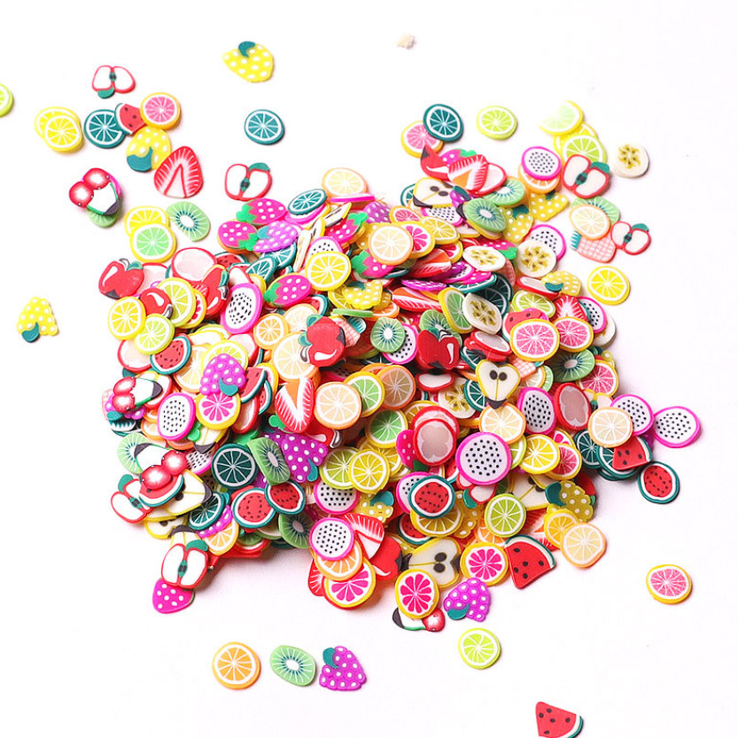 10g Polymer Clay Fimo Nail Art Fruit Decoration Nail Care No Hole Assorted