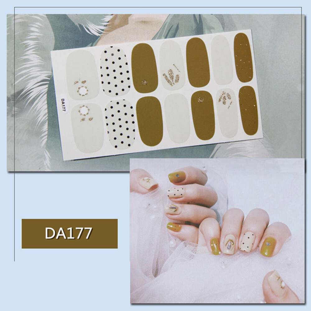 Full Size Nail Wraps Stickers Polish Toe Manicure Art Self Stick Decor 3D Decal/