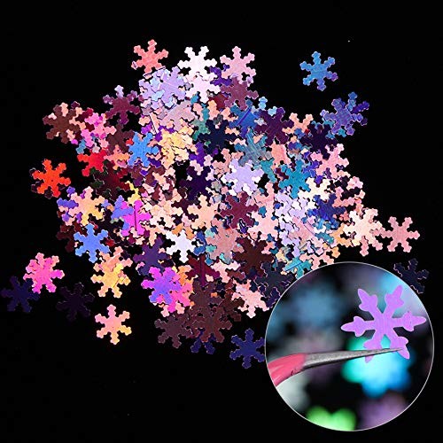 Snowflake Glitter Nail Sequins – 12 Grids 3D Colorful Christmas Holographic