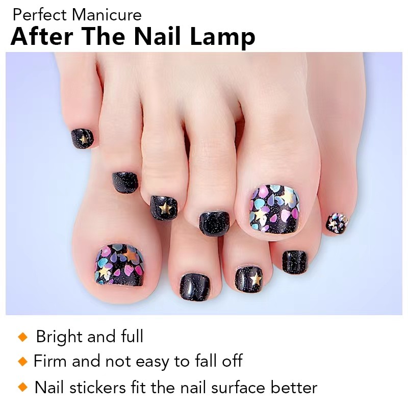 2026 Summer Semi Cured Nail Gel Strips Feet Waterproof Toe Nail Gel UV Stickers