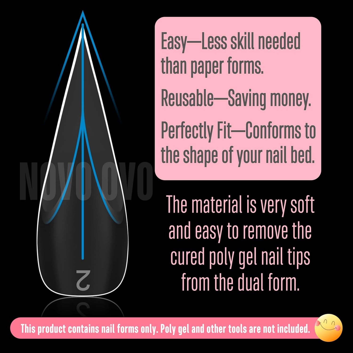 Curved Stiletto Nail Dual Forms for Poly Gel Eagle Claw Form For Polygel