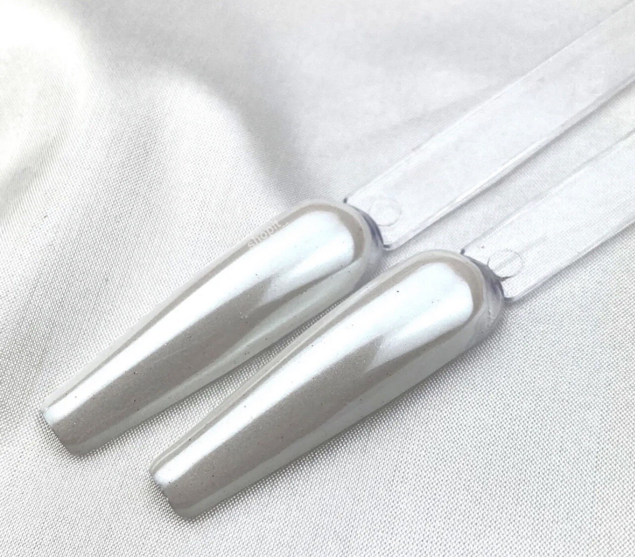 WHITE CHROME POWDER Matte Pigment Pearl Nails Glazed Donut Crystal Shiny Dust