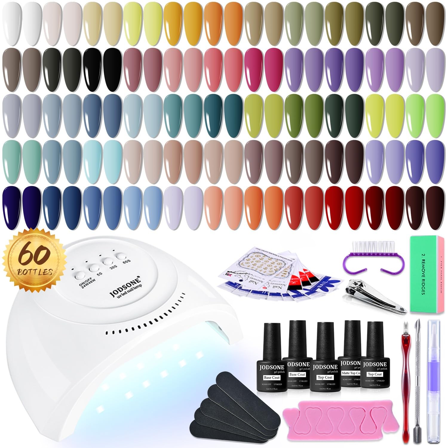 Kit De Esmalte De Unas Con Lampara UV Y 55 Colores Para Manicura De Regalo