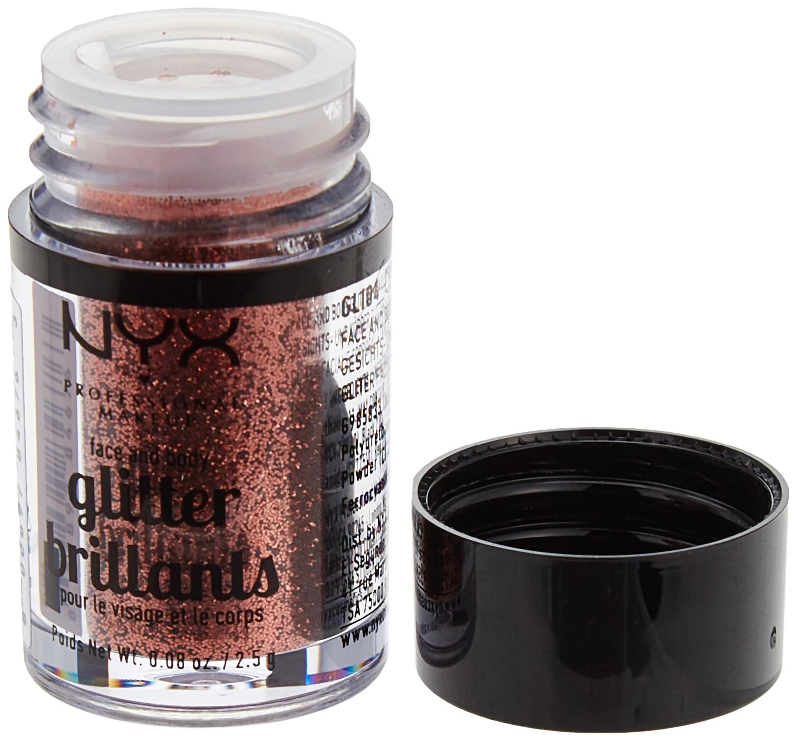 NYX face & body glitter, copper, 0.08 ounce