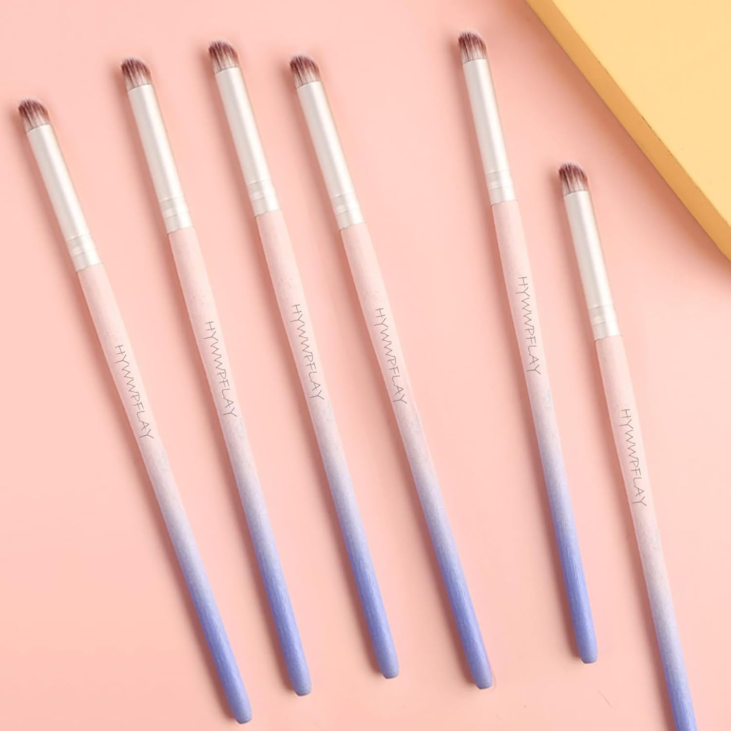 6Pieces Ombre Nail Brush Wood Nail Pen Ombre Brush for Gel Nails Nail Gradient B