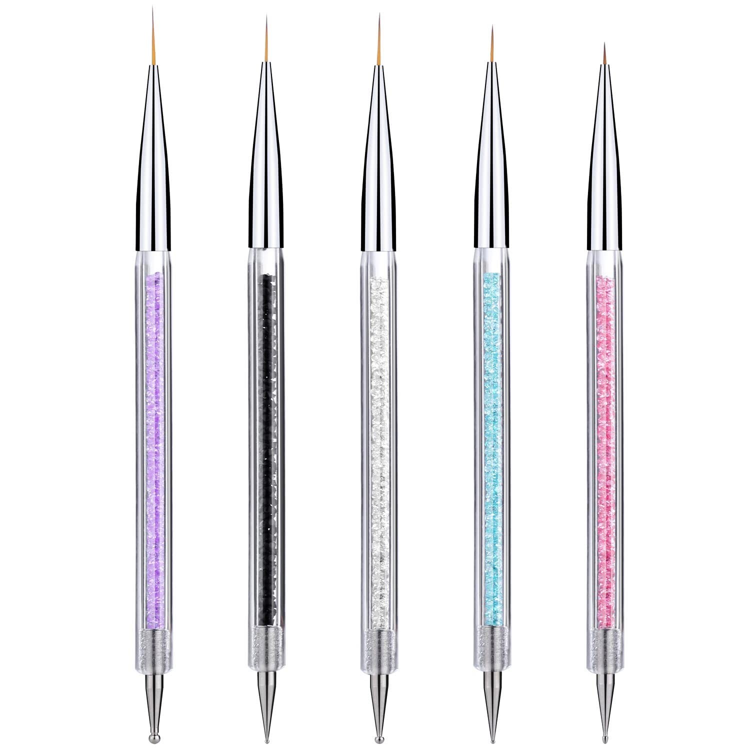 5x Pinceles para Uñas de Diferentes Tamaños, Pluma Del Dibujo Del Arte Del Clavo