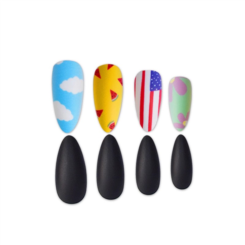 Independence Day Flag Cloud Almond Press On Nails Wholesale