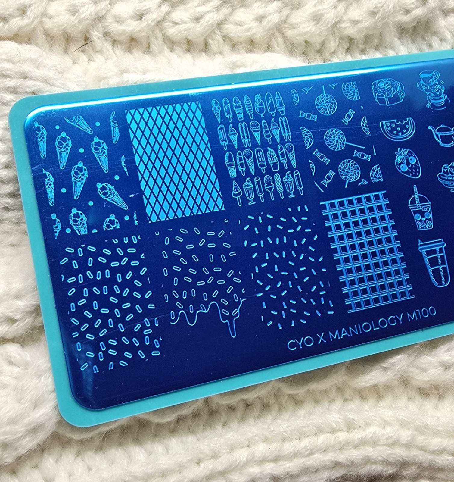 M100 Cyo X Maniology Design Contest Sweet Thing Candy Cake Nail Stamp Plate HTF