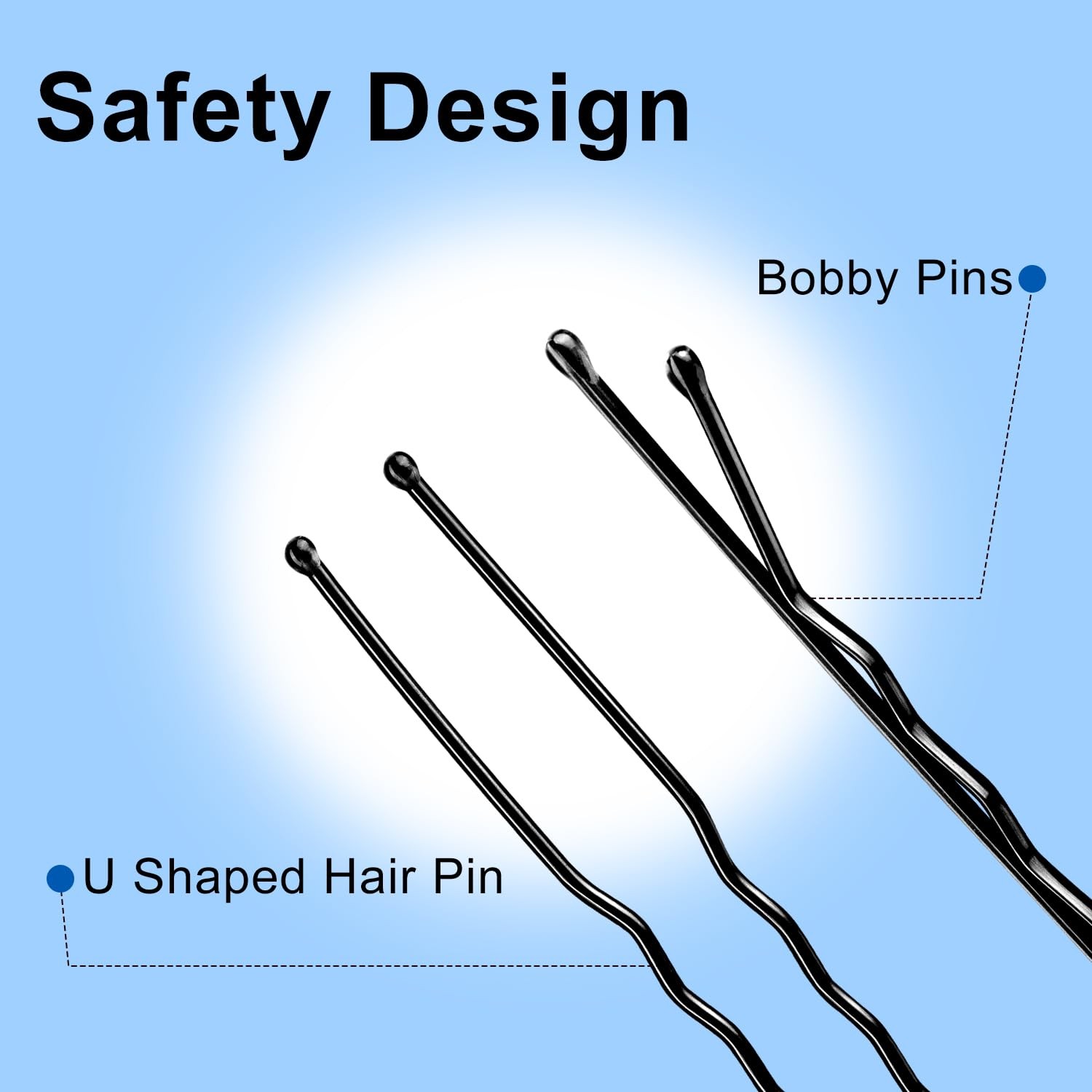 TsMADDTs Bobby Hair Pins Kit, 200 pcs U Shaped Black for B-Black