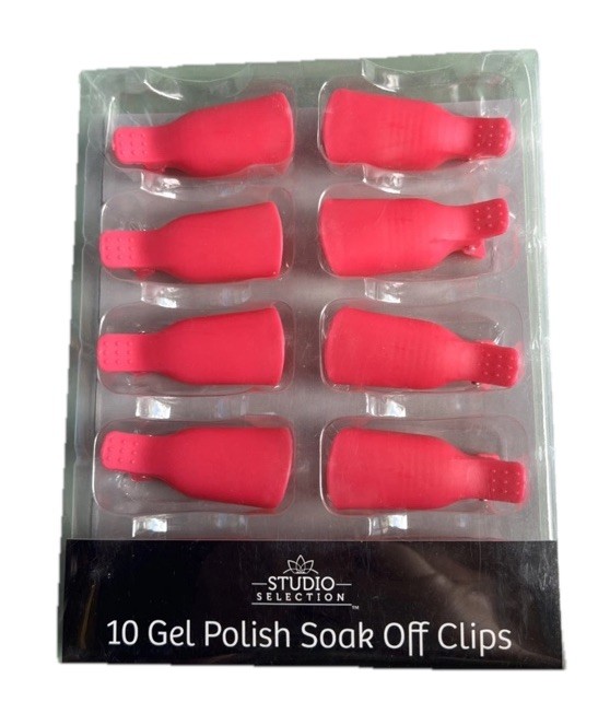 Acrylic Nail Soak-Off Set 10 Pc Plastic Gel Art Polish Remover Wrap Gel Clip
